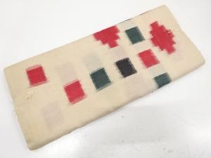 アンティーク　絣柄織り出し　銘仙着物洗い張り